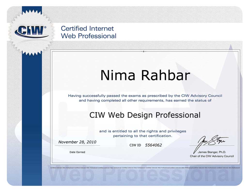 CIW Web Design Professional