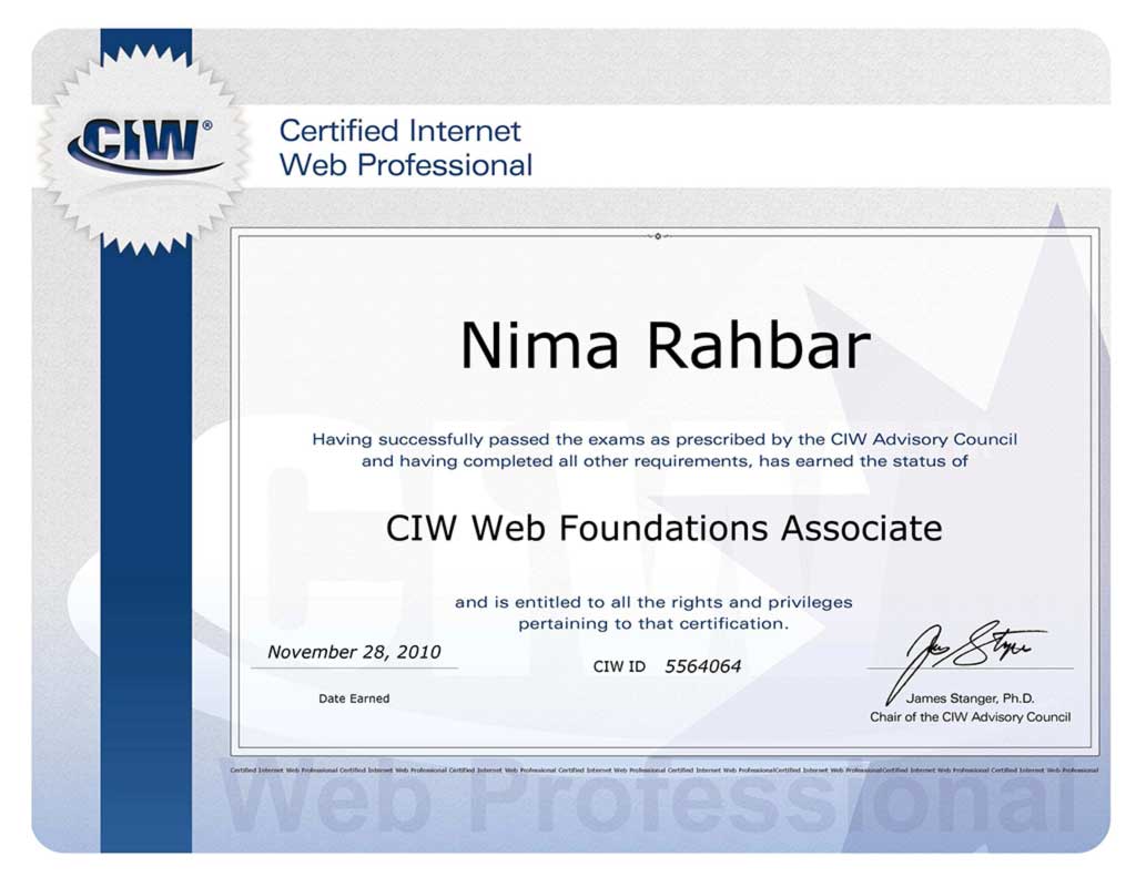 CIW Web Foundations Associate